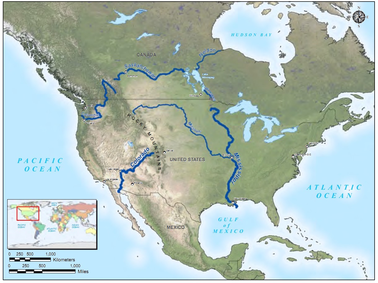 Map Of The United States With Major Rivers - Ronny Cinnamon